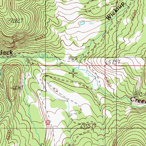 Topographic Map of Wickiup Creek, MT