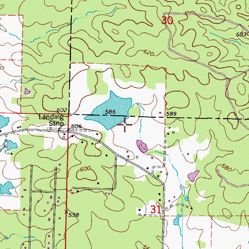Topographic Map of Fletcher Lake Dam, AR