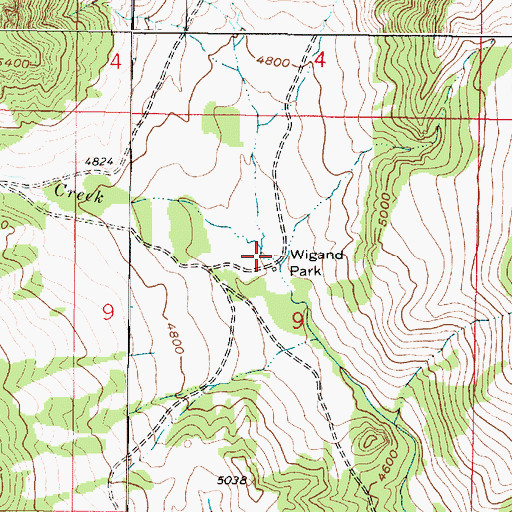 Topographic Map of Wigand Park, MT
