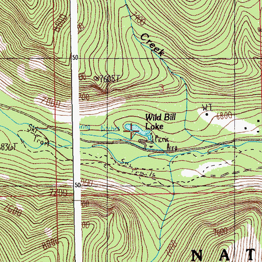 Topographic Map of Wild Bill Lake, MT