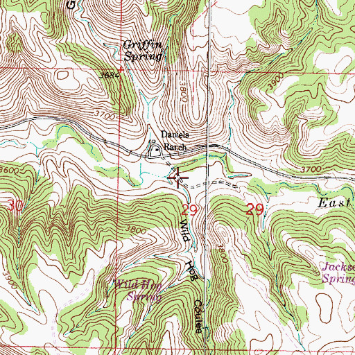 Topographic Map of Wild Hog Coulee, MT