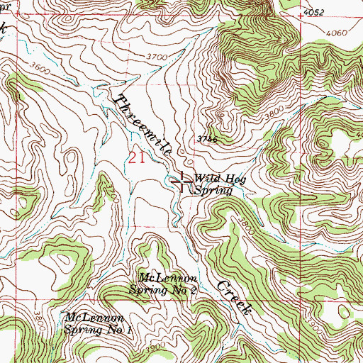Topographic Map of Wild Hog Spring, MT