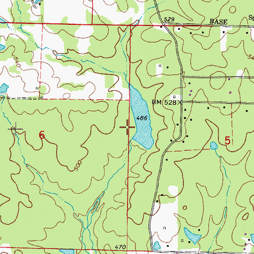 Topographic Map of Hester Lake Dam, AR