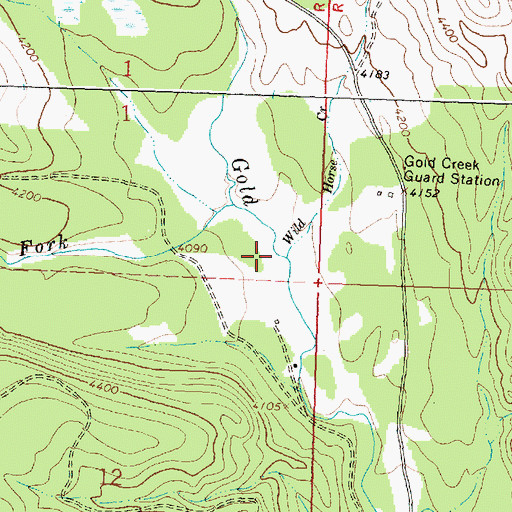 Topographic Map of Wild Horse Creek, MT