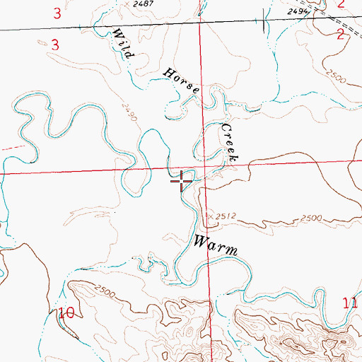 Topographic Map of Wild Horse Creek, MT