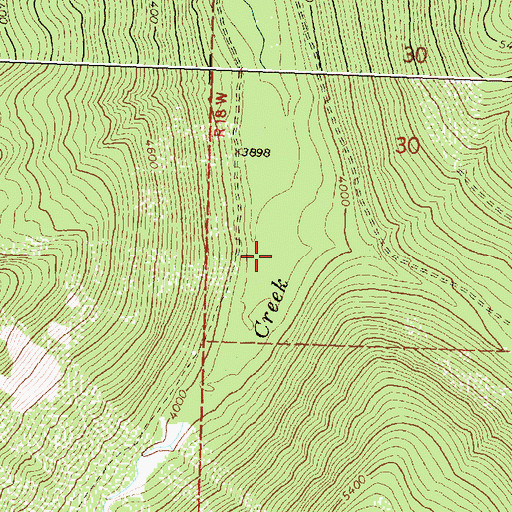 Topographic Map of Wildcat Creek, MT