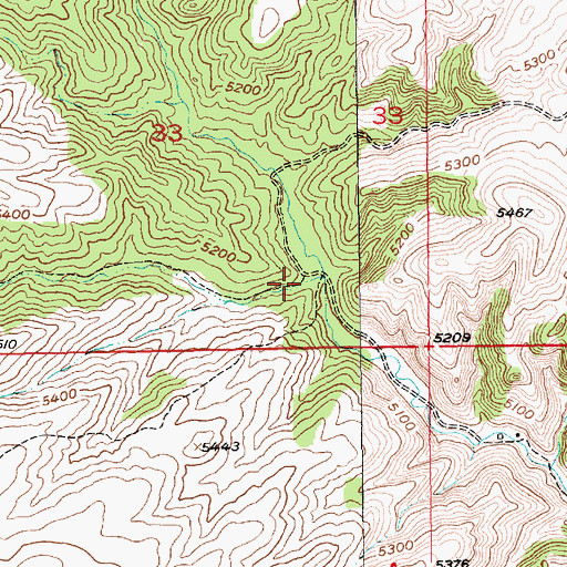 Topographic Map of Wildcat Draw, MT