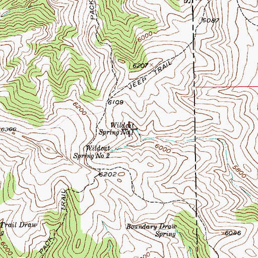 Topographic Map of Wildcat Spring Number One, MT