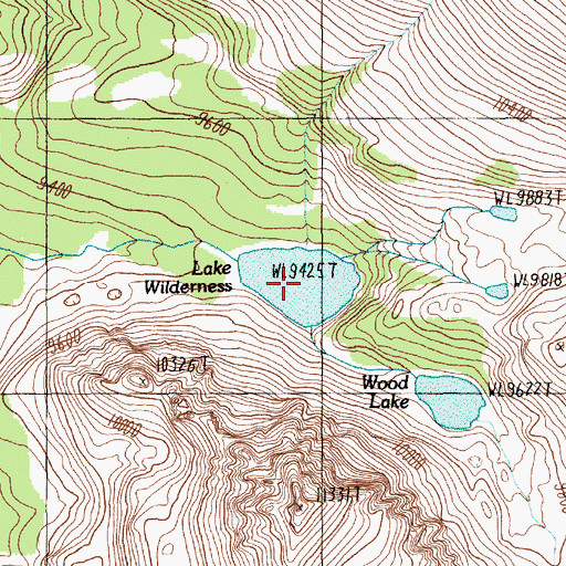 Topographic Map of Lake Wildness, MT