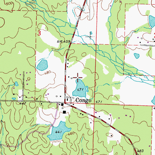 Topographic Map of Helmich Lake Dam, AR