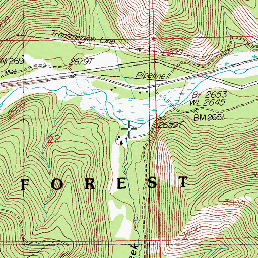 Topographic Map of Wilkes Creek, MT
