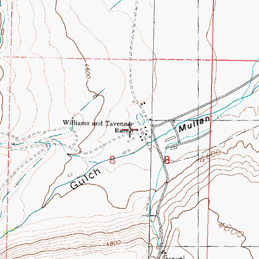 Topographic Map of Williams and Tavenner Ranch, MT
