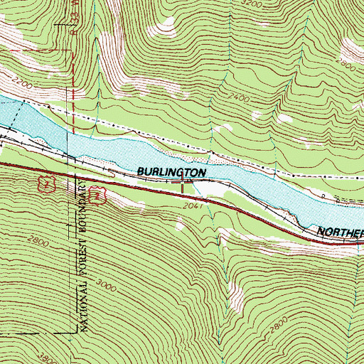 Topographic Map of Williams Creek, MT