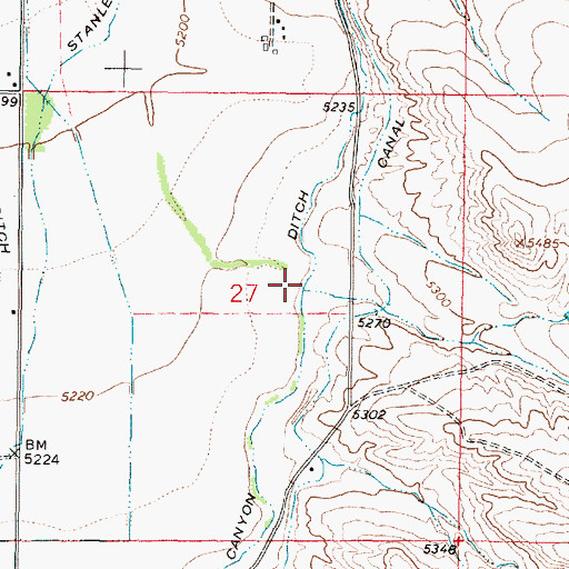 Topographic Map of Williams Creek, MT