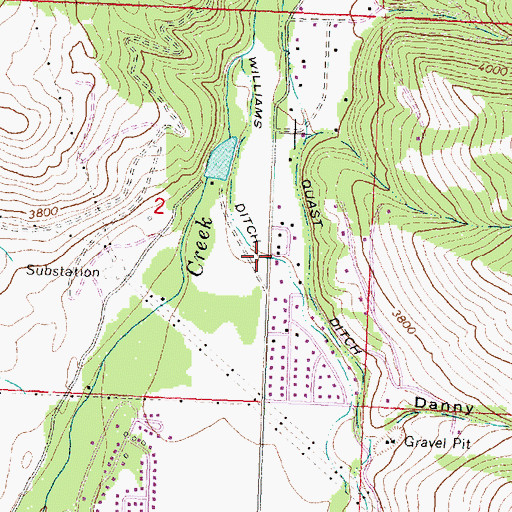 Topographic Map of Williams Ditch, MT