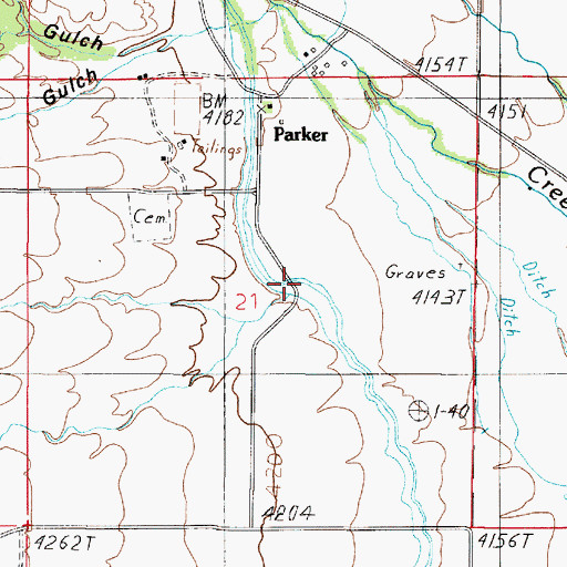 Topographic Map of Williams Ditch, MT