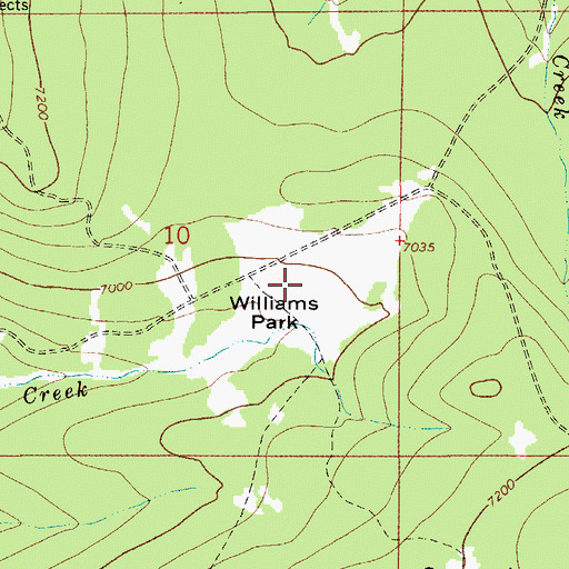 Topographic Map of Williams Park, MT