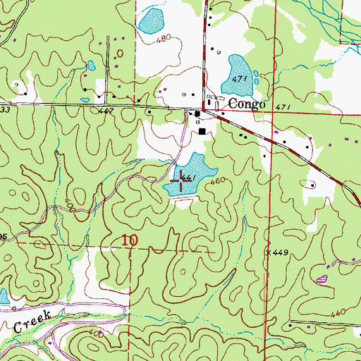 Topographic Map of Congo Lake Dam, AR