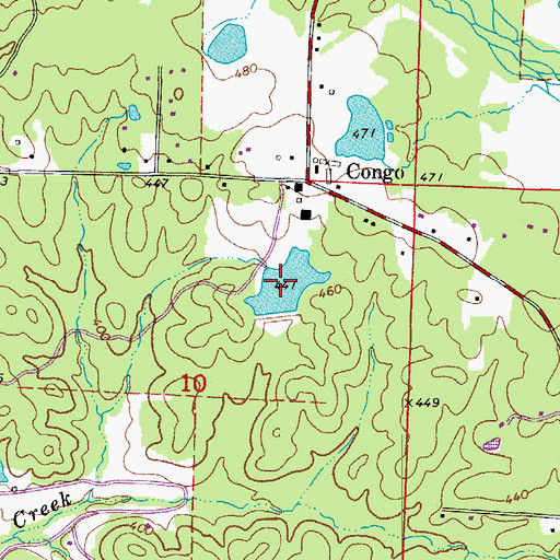 Topographic Map of Maertins Lake, AR