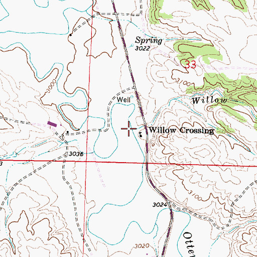 Topographic Map of Willow Creek, MT