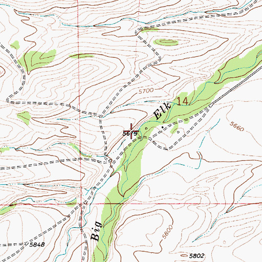 Topographic Map of Willow Creek, MT