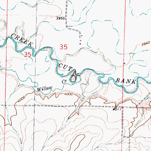 Topographic Map of Willow Creek, MT