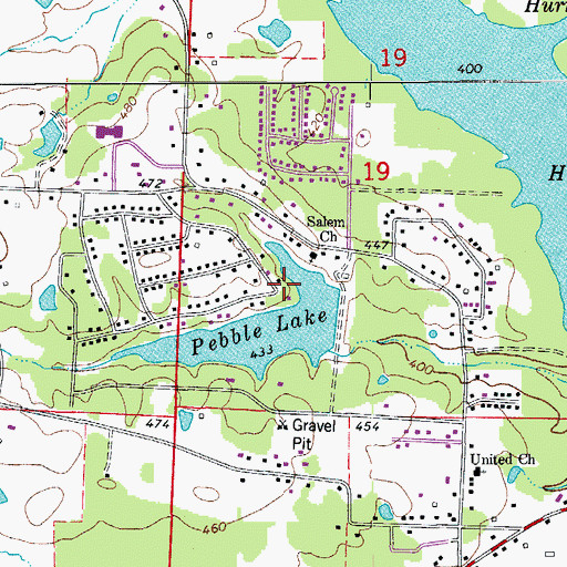 Topographic Map of Pebble Lake Dam, AR