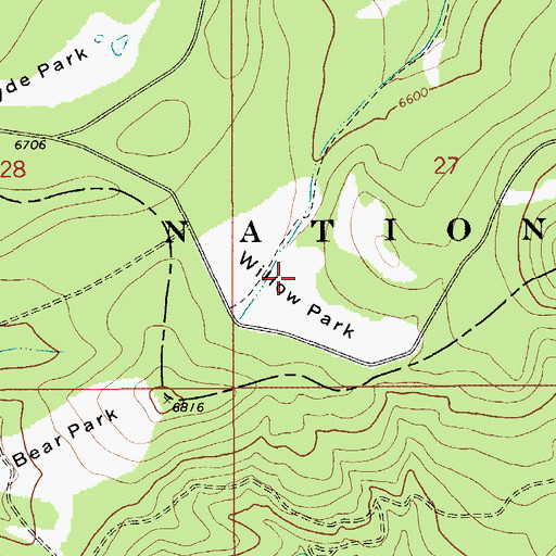 Topographic Map of Willow Park, MT
