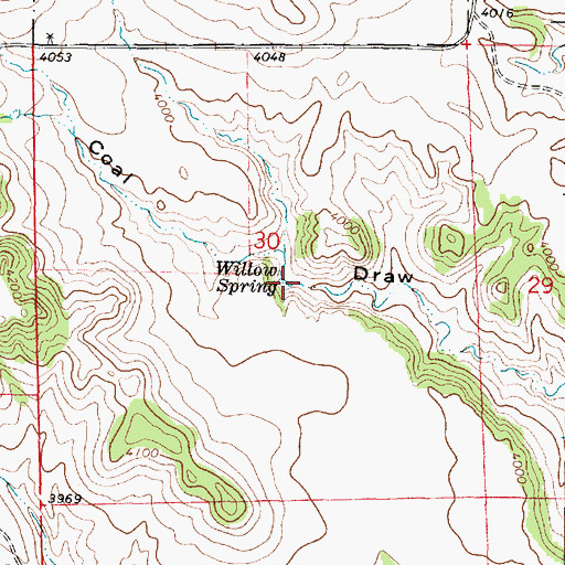 Topographic Map of Willow Spring, MT