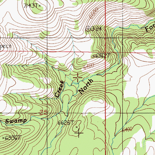Topographic Map of Willow Swamp Creek, MT