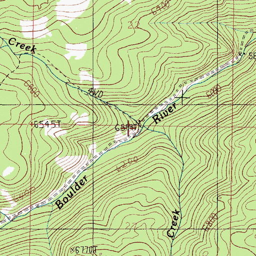 Topographic Map of Wilson Creek, MT