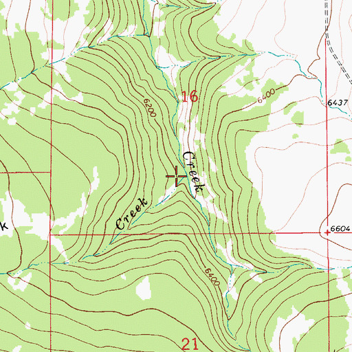 Topographic Map of Wilson Creek, MT