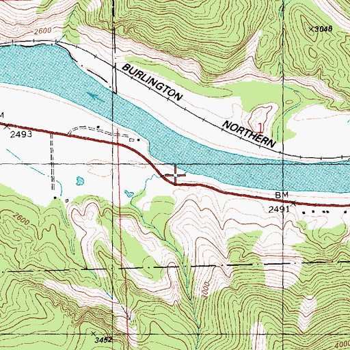 Topographic Map of Wilson Creek, MT