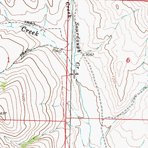 Topographic Map of Wilson Creek, MT