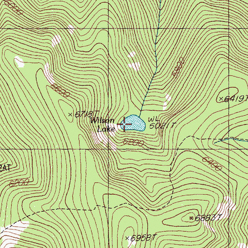 Topographic Map of Wilson Lake, MT