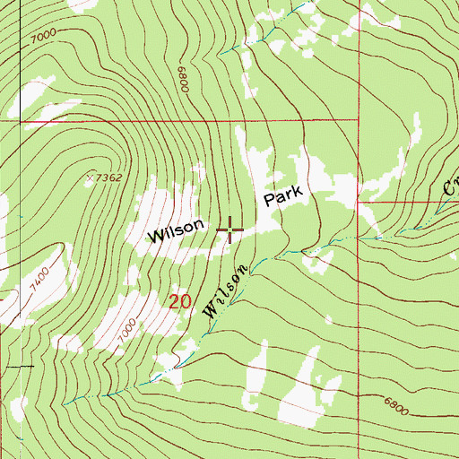 Topographic Map of Wilson Park, MT
