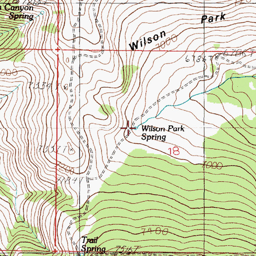 Topographic Map of Wilson Park Spring, MT