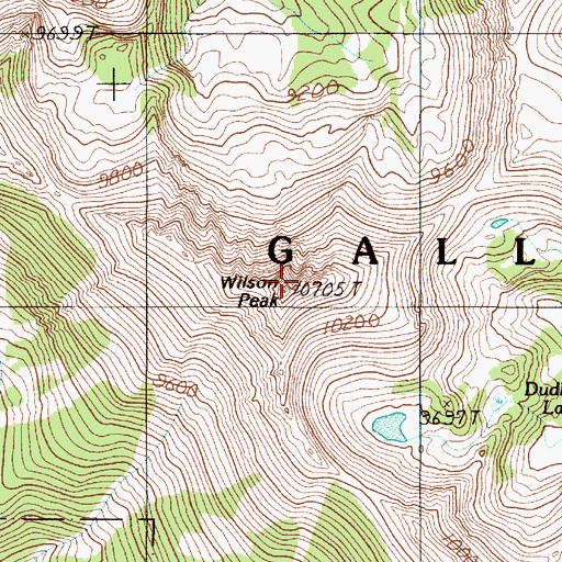 Topographic Map of Wilson Peak, MT