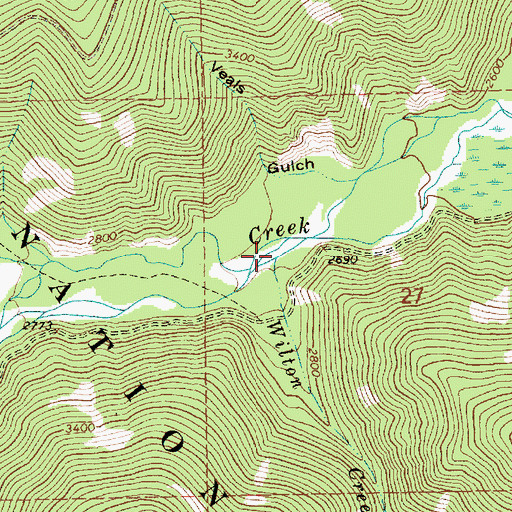 Topographic Map of Wilton Creek, MT
