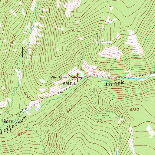 Topographic Map of Win-O-Ki Camp, MT
