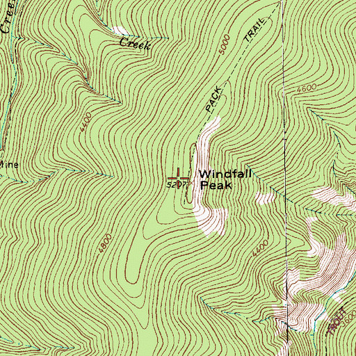 Topographic Map of Windfall Peak, MT