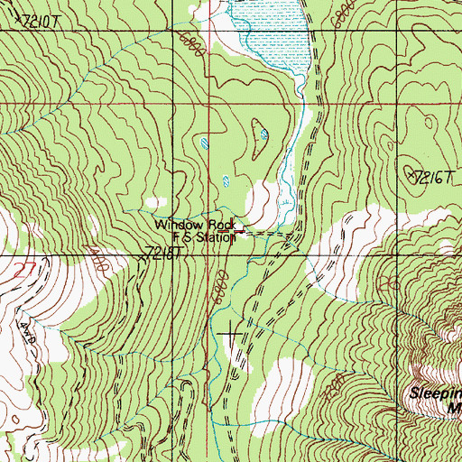 Topographic Map of Window Rock Station, MT