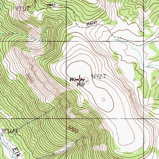 Topographic Map of Windy Hill, MT
