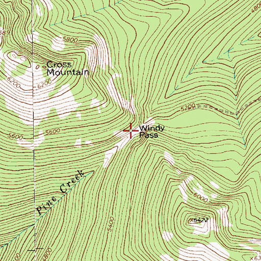 Topographic Map of Windy Pass, MT