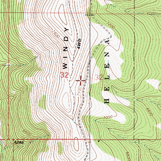 Topographic Map of Windy Ridge, MT