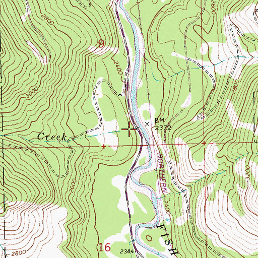 Topographic Map of Wing Creek, MT