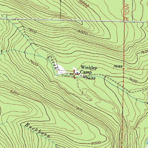 Topographic Map of Winkley Camp, MT