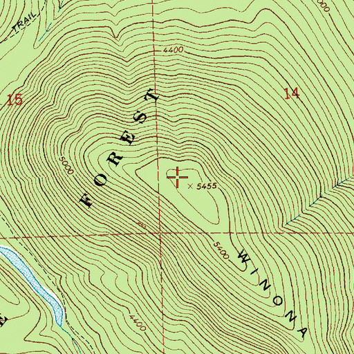 Topographic Map of Winona Ridge, MT