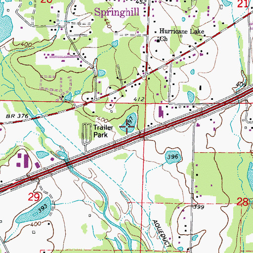 Topographic Map of Ledbetter Lake, AR