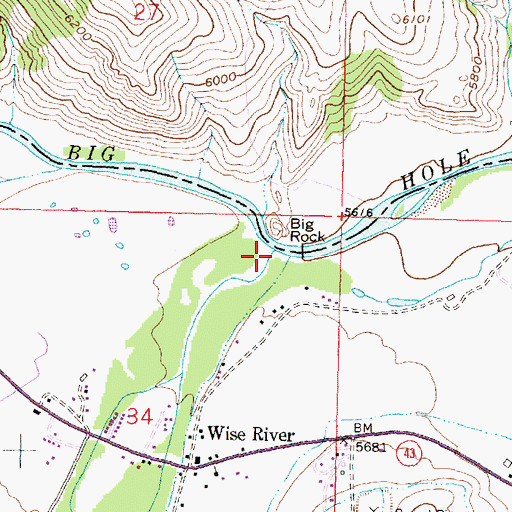 Topographic Map of Wise River, MT